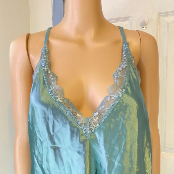 Avoidlove Fairy Y2K Slip Dress XXL Lingerie Teal Lace Satin Silky Sexy Romantic - Picture 5 of 10